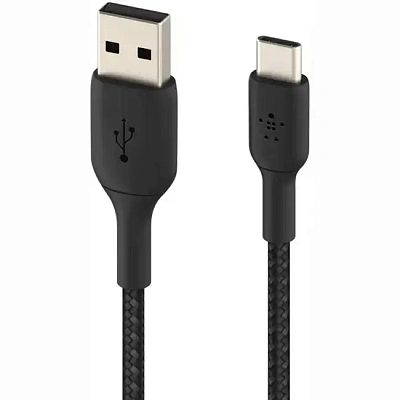 Кабель интерфейсный Belkin BRAIDED black (1m) (CAB002BT1MBK)