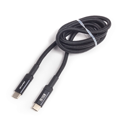 Интерфейсный кабель Awei Type-C to Type-C CL-117T 100W 5A 1m Чёрный (CL-117T)