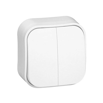 Выключатель двухклавишный Legrand Forix 10A 250В IP20 накладной белый (782402)