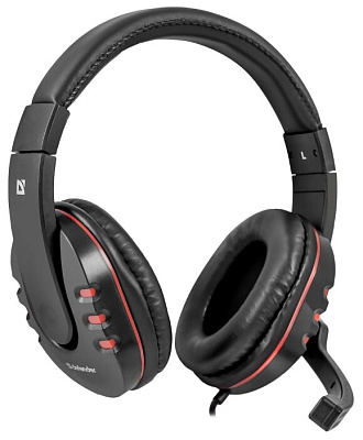 Игровая гарнитура стерео Defender Warhead G-160 черный, кабель 2,5 м (64113)