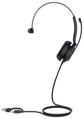 Наушники Yealink UH35 Mono UC USB-C/A черный (UH35 Mono UC USB-C/A)
