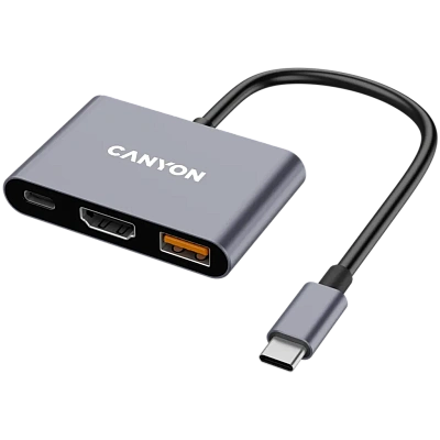 USB-хаб Canyon DS-4 3in1 USB-C Grey (CNS-TDS4)