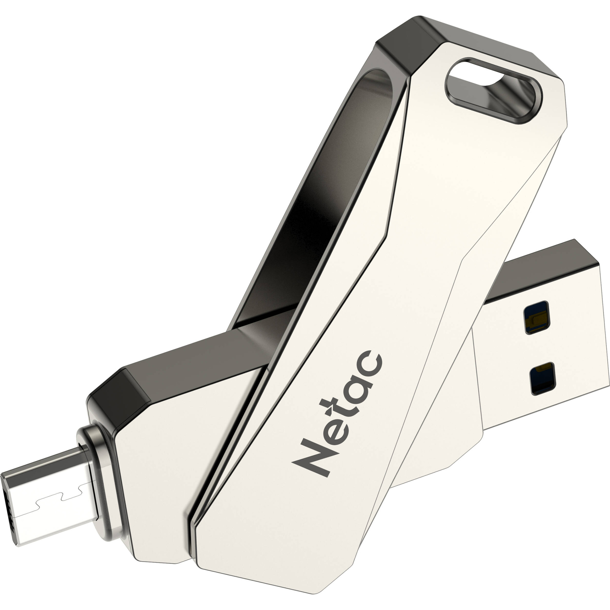  USB Флеш 64GB 3.0 Netac U782C OTG серебристый (NT03U782C-064G-30PN)
