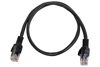 Патч-корд UTP Cablexpert, кат. 5e, 0.5м, чёрный (PP10-0.5M/BK)