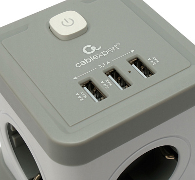 Сетевой фильтр Cablexpert Tower, TWR-4-U3-W-3 белый (TWR-4-U3-W-3)