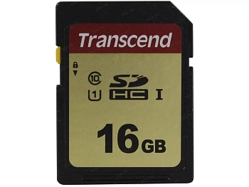 Карта памяти SD 16GB Class 10 V30 U1 Transcend TS16GSDC500S (TS16GSDC500S)