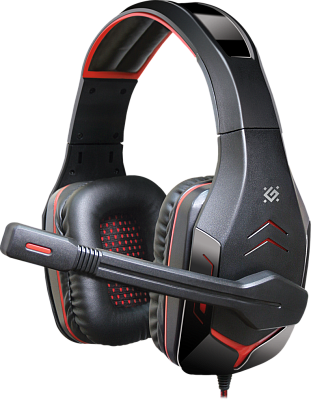 Игровая гарнитура стерео Defender Excidium подсветка регулят. громк., 2,5 м кабель (64540)