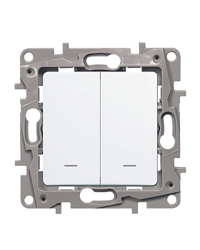 Legrand 672204 Выкл 2кл c подсв БЕЛ ETIKA (672204)