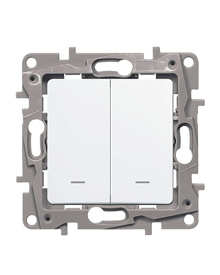 Legrand 672204 Выкл 2кл c подсв БЕЛ ETIKA (672204)