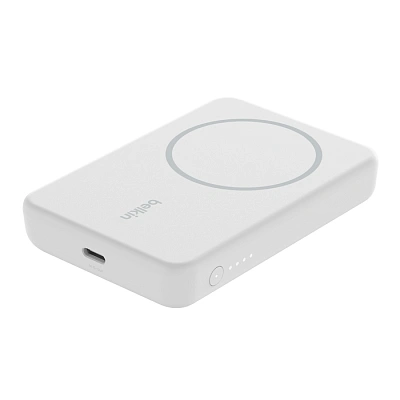 Портативный внешний аккумулятор Belkin Magnetic Wireless Power Bank 5K + Stand, WHITE (BPD004btWT)
