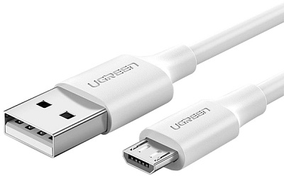 Кабель Ugreen US289 Micro USB Male To USB 2.0 A  Male Cable 1M (White), 60141 (60141)