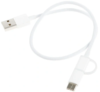 Кабель Micro USB Type-C, Xiaomi SJX01ZM, 0.3 m, White (SJV4083TY)