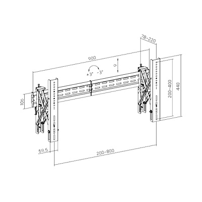 Кронштейн Brateck LVW02E-48T для видеостен, 37"-70" (LVW02E-48T)
