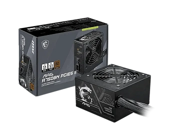 Блок питания MSI  750W, MAG A750BN PCIE5 II, ATX, 80+ BRONZE Черный (MAG A750BN PCIE5 II)