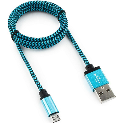  Кабель USB 2.0 Cablexpert CC-mUSB2bl1m, USB-MicroUSB, 1м (CC-mUSB2bl1m)