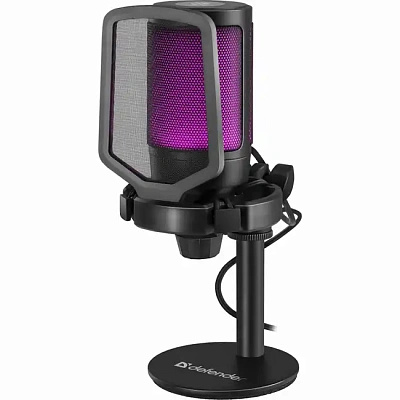 Игровой стрим микрофон Defender Impulse GMC 600 USB, RGB (64660)