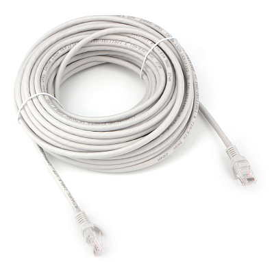 Патч-корд LSZH UTP Cablexpert, кат. 5e, 15м, серый (PP30-15M)