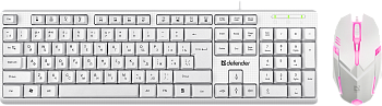 Клавиатура + мышь Defender Motion C-977, White, (45977)