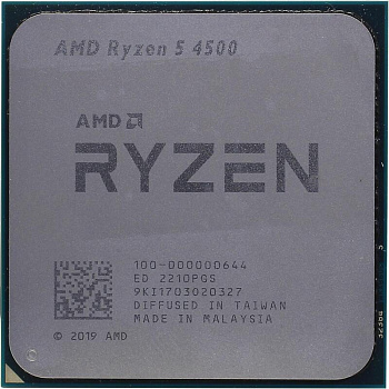 Процессор AMD Ryzen 5 4500, AM4/6 cores/Zen2/3.6GHz/8MB OEM (100-000000644 OEM)