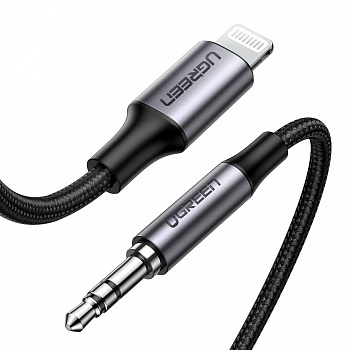 Адаптер UGREEN US315 Lightning to 3.5mm Audio Adapter Aluminium Braided, 2m, 70862 (70862)