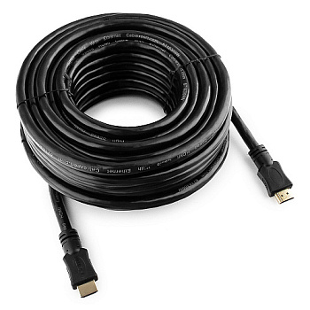 Кабель HDMI Cablexpert CC-HDMI4-15M, 15м, v1.4, 19M/19M, черный, позол.разъемы, экран, пакет (CC-HDMI4-15M)