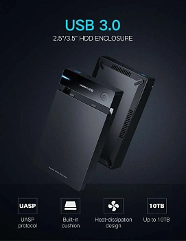 Корпус внешнего жесткого диска UGREEN USB 3.0 SATA 3.5" US222 (50422) 