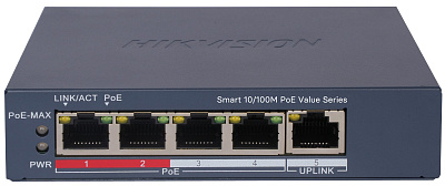 Коммутатор Hikvision DS-3E1105P-EI/M PoE  (DS-3E1105P-EI/M)