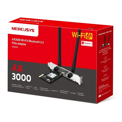 Сетевой адаптер беспроводной PCIe AX3000 Mercusys MA80XE (MA80XE(UN))