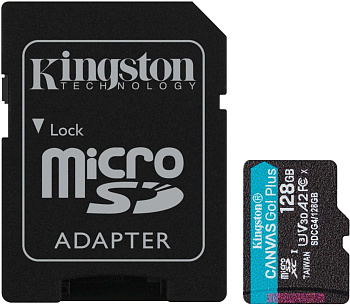 Карта памяти MicroSD, Kingston Canvas Go! 128GB Class 10 (SDCG4/128GB)