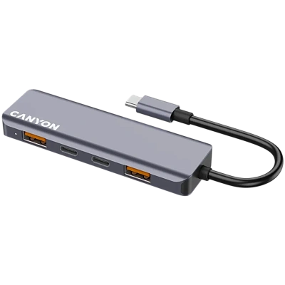 USB-хаб Canyon DS-18 5in1 USB-C Grey (CNS-TDS18)