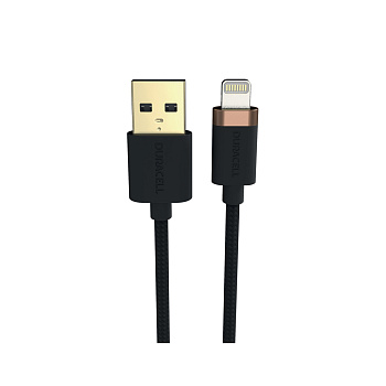 Интерфейсный кабель Duracell USB7012A USB-A to Lightning Черный (USB7012A)