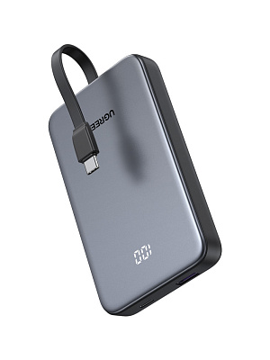 Мобильный аккумулятор UGREEN Power Bank, 10000mAh, 20W, серый, PB526 (75161B)