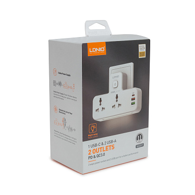 Сетевой фильтр LDNIO Universal SC2311 2 розетки 2 (SC2311)