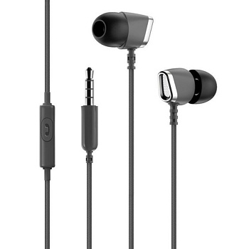 Наушники-вкладыши беспроводные OLMIO "TWE-07" серый (39359)