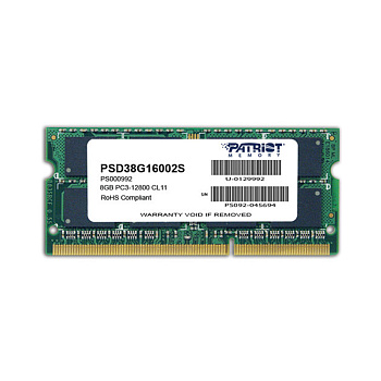 Оперативная память для ноутбука Patriot SL PSD38G16002S DDR3 8GB (PSD38G16002S) Оперативная память для ноутбука Patriot SL PSD38G16002S DDR3 8GB (PSD38G16002S)