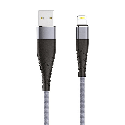 Кабель OLMIO SOLID, USB 2.0 - lightning, 1.2м, 2.1A, усиленный, цвет капучино (39054)