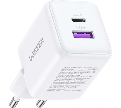 Зарядное устройство на 1xUSB-C+1 USB, 30W, QC3.0, Gan X X516 (65015)