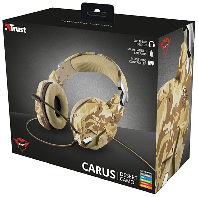 Наушники гарнитура игровая Trust GXT 322D CARUS HEADSET desert camo (22125)