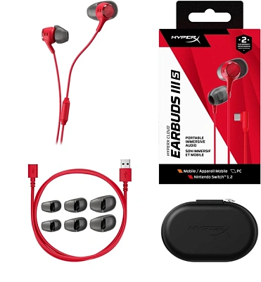 Наушники HyperX Cloud Earbuds III S Red (BN7S2AA)