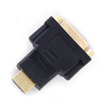 Переходник HDMI -DVI Cablexpert A-HDMI-DVI-3, 19M/25F, золотые разъемы, пакет, черный (A-HDMI-DVI-3)