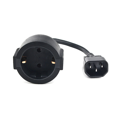 Удлинительный кабель питания Cablexpert PC-SFC14M-01, 15см, C14 - евро-розетка (PC-SFC14M-01)