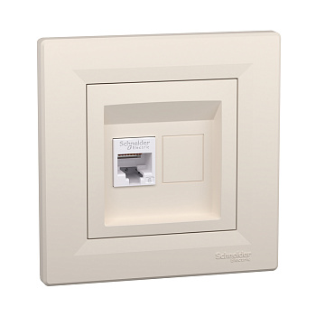 Розетка компьютерная SE EPH4700123 Asfora RJ45 кат. 6 в сборе кремовый (EPH4700123)