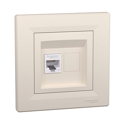 Розетка компьютерная SE EPH4700123 Asfora RJ45 кат. 6 в сборе кремовый (EPH4700123)
