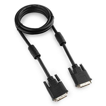 Кабель DVI-D single link Cablexpert CC-DVI-BK-6, 19M/19M, 1.8м, черный, экран, феррит.кольца, пакет (CC-DVI-BK-6)