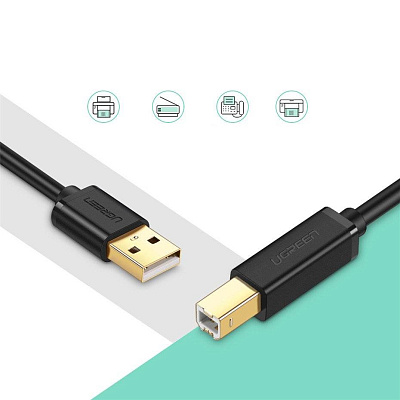 Кабель Ugreen US135, USB(m) - USB(m) A/B, 3м (10351)