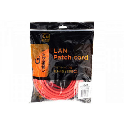 Патч-корд LSZH UTP Cablexpert, кат. 5e, 10м, оранжевый (PP30-10M/O)