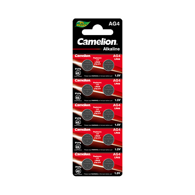 Батарейка CAMELION Alkaline AG4-BP10(0%Hg) 10 шт. в блистере (AG4-BP10(0%Hg))