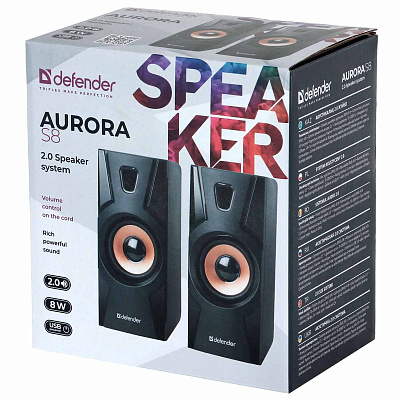 Компактная акустика 2.0 Defender Aurora S8 USB  (65408)