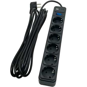 Сетевой фильтр SVC ZC6S-50M-USB/TypeC 5 м. (ZC6S-50M-USB/TypeC)