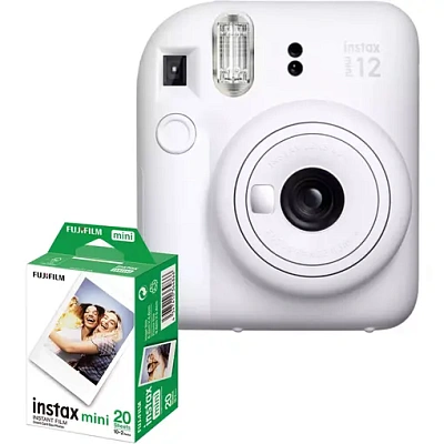 Фотоаппарат моментальной печати FUJIFILM INSTAX MINI 12 BUNDLE СLEAR CASE + L20PK WHITE (N0000004008)